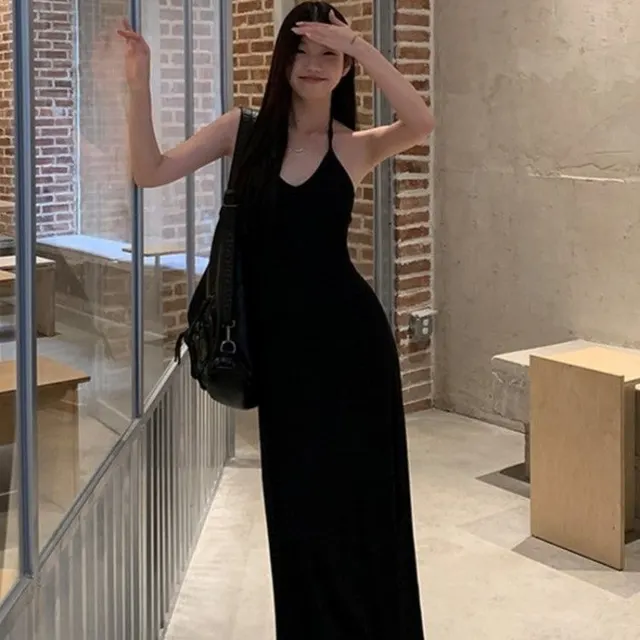 Pure Desire Halter Dress Early Spring Special interest Design Black - Shop at LoveMi
