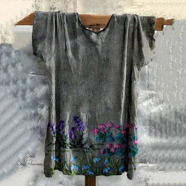 Fashion Digital Printing Loose Casual Women's Top Dz194291Fydrakgray - Shop at LoveMi