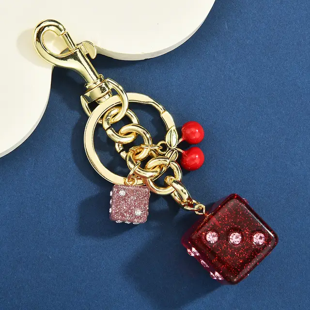 Dice Bag Hanging Vintage Cherry Keychain Pendant Cerise Dice Pendant - Shop at LoveMi