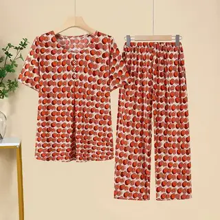 Middle-aged And Elderly Ice Silk Short Sleeve Suit - No4 Color - View 1