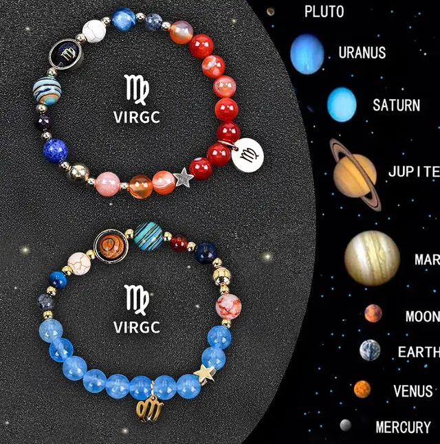Twelve Zodiac Sign Beaded Bracelet Set - 2 Style