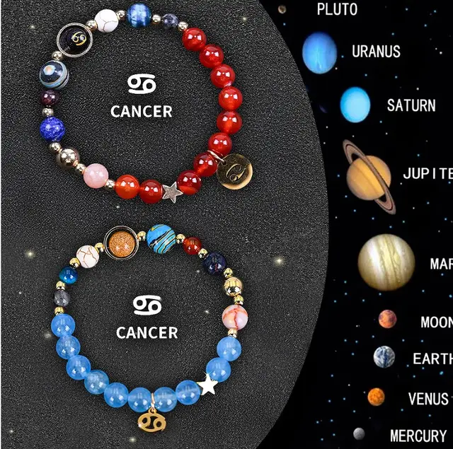 Twelve Zodiac Sign Beaded Bracelet Set - 4 Style