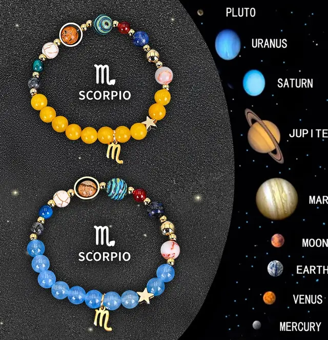 Twelve Zodiac Sign Beaded Bracelet Set 12 Style - Shop at LoveMi