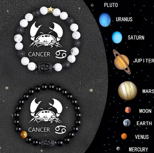 Twelve Zodiac Sign Beaded Bracelet Set 12 Style - Shop at LoveMi
