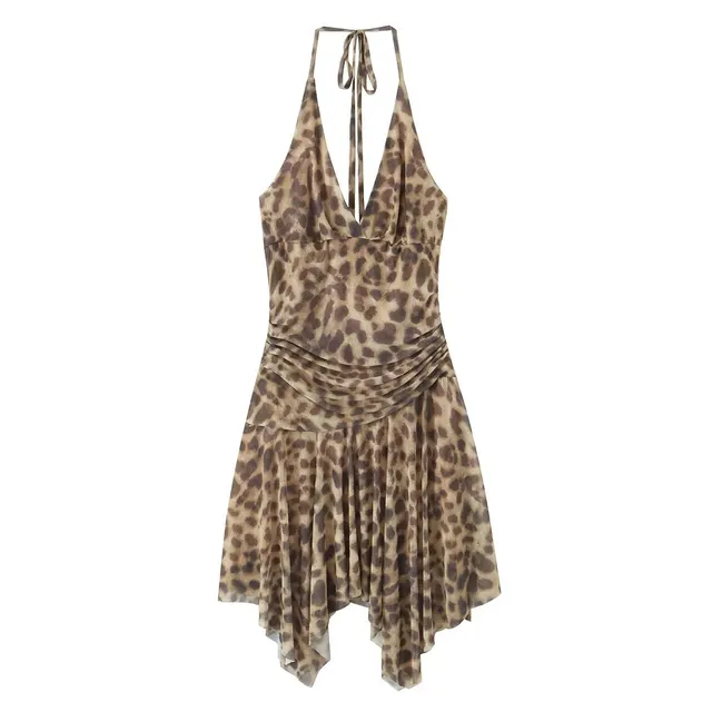 Women's American Retro Sexy Leopard Print Dress Leopard Print - Shop at LoveMi