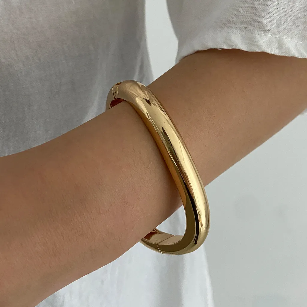 Female Retro Exaggerated Irregular Dyed Resin Bracelet - My01 Gold
