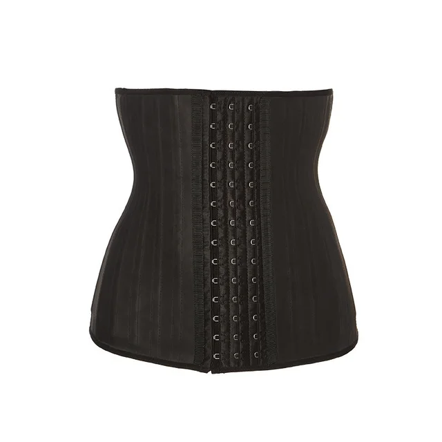 Latex Violently Sweat Waist Shaping Belt 25 Steel Rib Rubber Corset Black - Shop at LoveMi