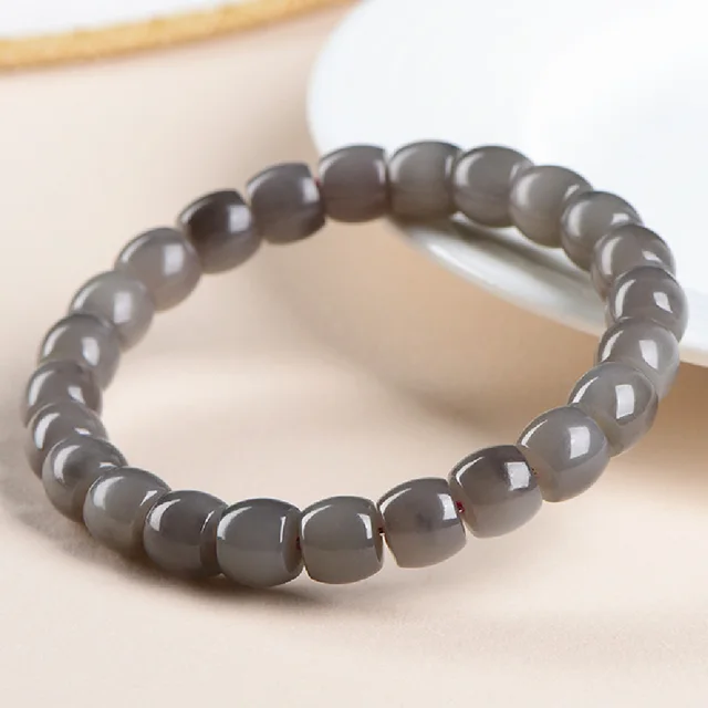 Natural Smokey Violet Hetian Jade Straight Cut Bracelet Smokey Violet Bracelet - Shop at LoveMi