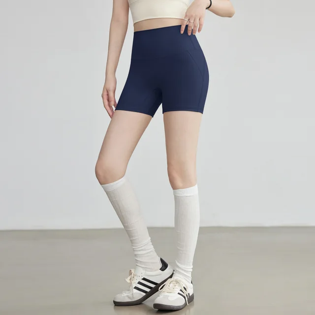 Yoga Shorts For Women High Top Sports Cycling Pants Dark Blue - Shop at LoveMi