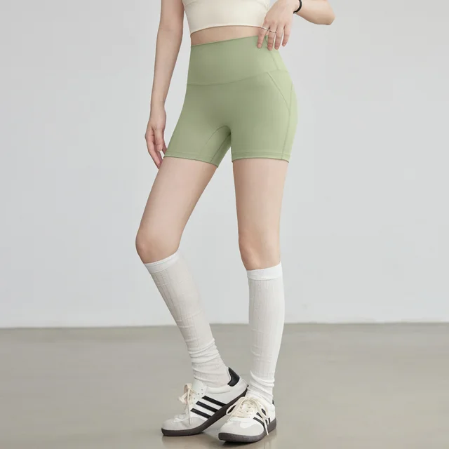 Yoga Shorts For Women High Top Sports Cycling Pants Lime Green - Shop at LoveMi