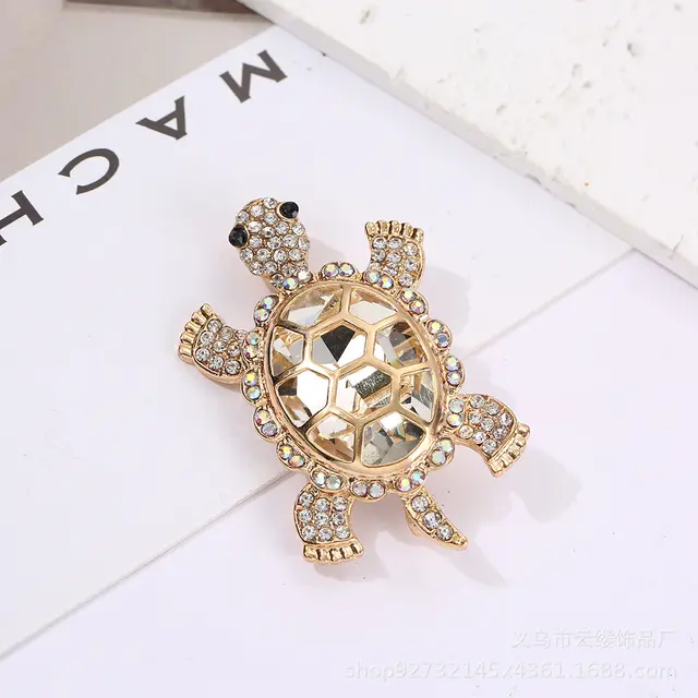 Retro Turtle Brooch High grade Moving Object White - Shop at LoveMi