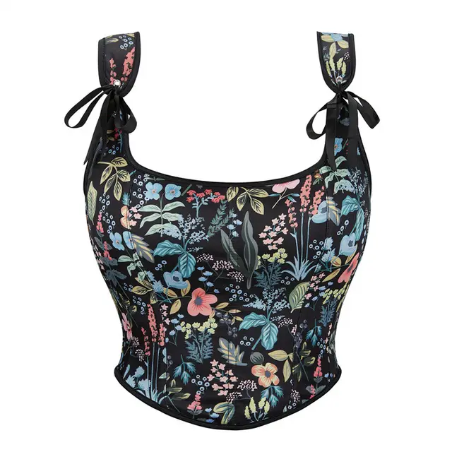New Style Black Flower Adjustable Shoulder Strap Women's Tube Top Push Up Top Black - Shop at LoveMi