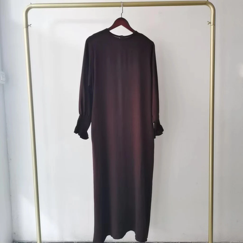 Simple Solid Color Fashion Women's Dress - Dark Coffee Color