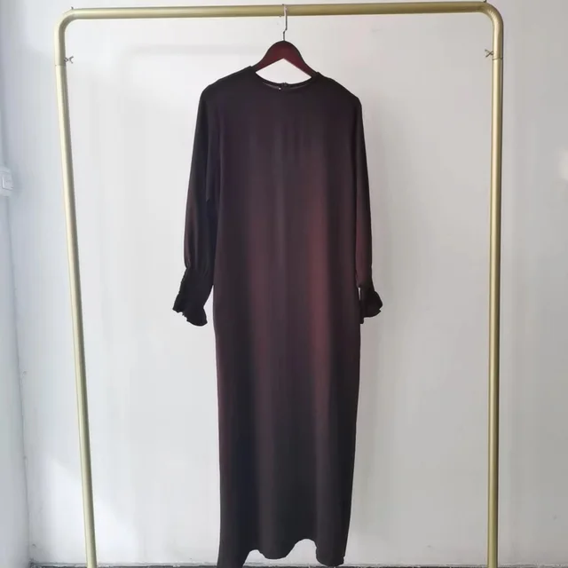 Simple Solid Color Fashion Women's Dress Dark Coffee Color - Shop at LoveMi