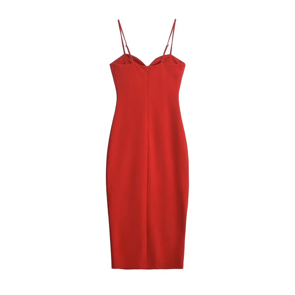 Spring Stylish Elegant And Simple Sling Dress Red - Shop at LoveMi