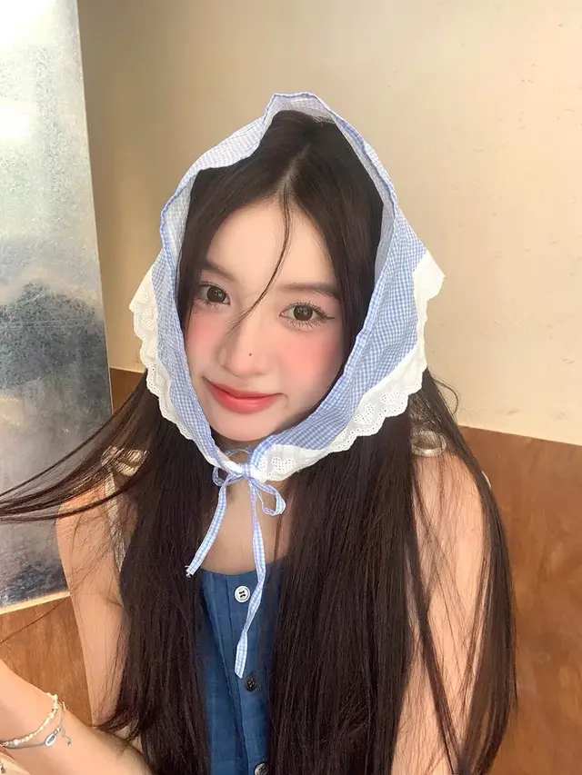 Female Sweet Dopamine Lace Hair Band Headcloth A289 Blue Loving Heart Lace - Shop at LoveMi