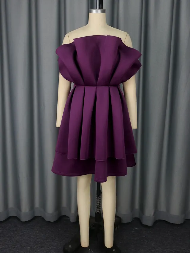 Women's Fashion Personalized Sexy Tube Top Dress Purplish Red - Shop at LoveMi