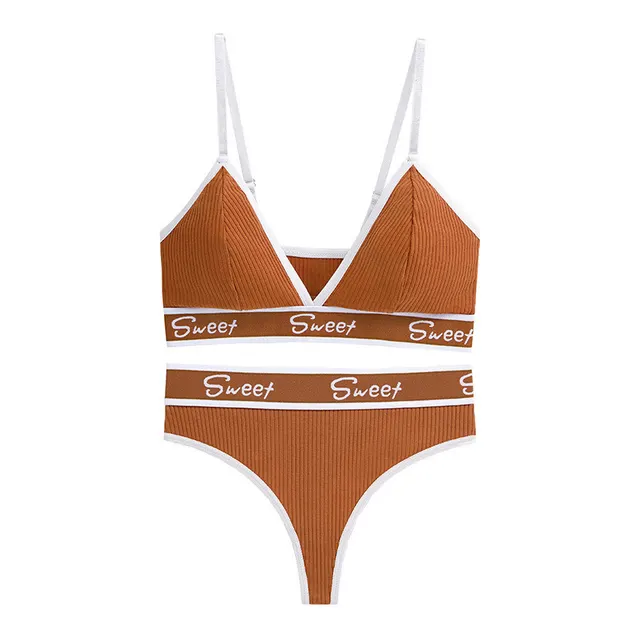 Underwear T back Plus Size Fitness Yoga Sports Underwear Brown - Shop at LoveMi