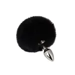 Black Tail Silver Butt Plug