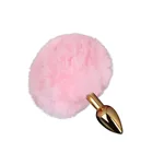 Pink Tail Golden Butt Plug