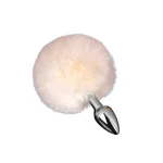 White Tail Silver Butt Plug