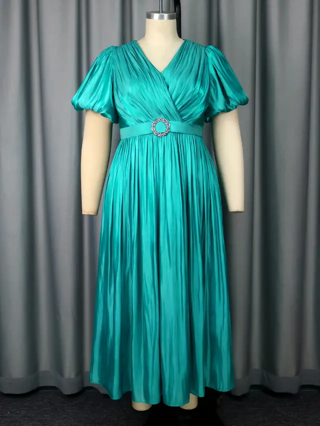 Slim Fit Slimming Banquet Elegant Evening Long Dress Lake Green - Shop at LoveMi