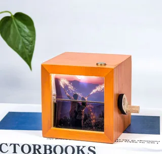 Luminous Hand-cranking Flip Book Photo Machine - Yellow