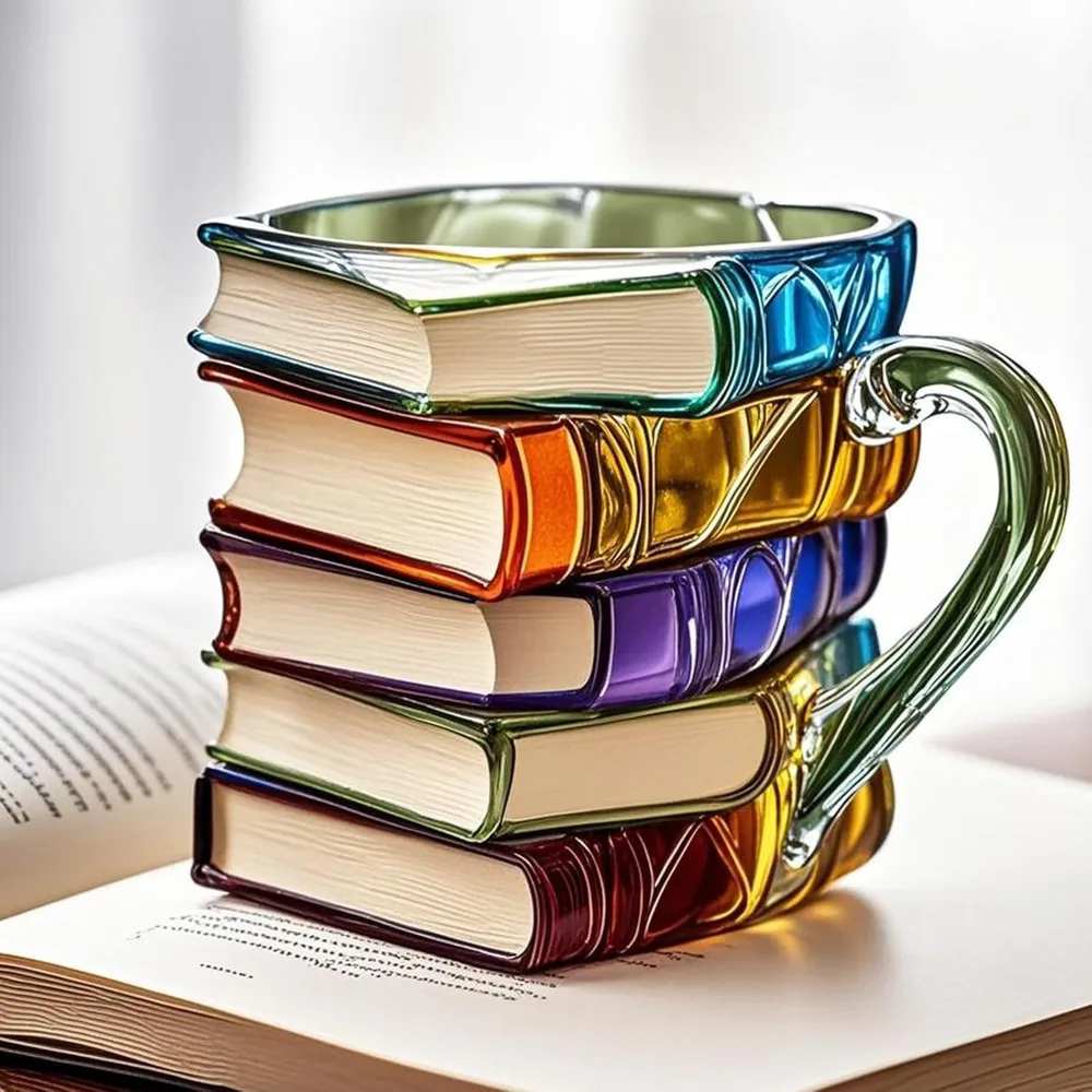 Painted Book Coffee Cup Unique Book Stacking Coffee Cup Type B - Shop at LoveMi