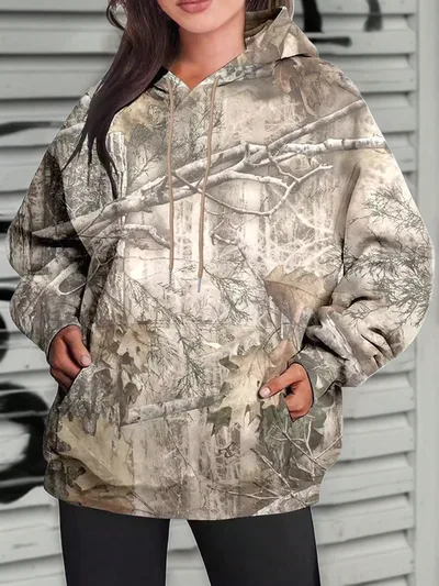 Hoodie Long Sleeve Jungle Maple Leaf Branches Color 6 M - Shop at LoveMi