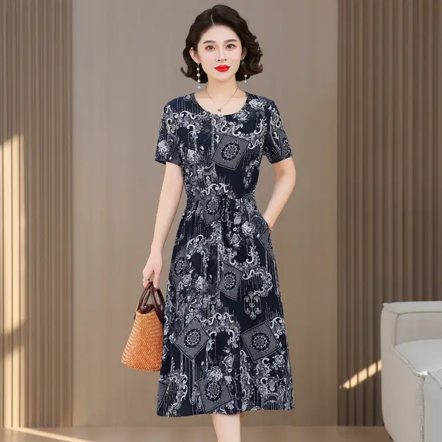 Fashion Cotton Silk Elegant Floral Small Slim Dress No 6 Color - Shop at LoveMi