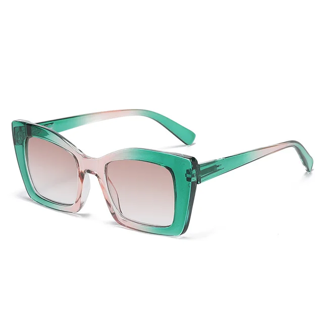 Large Frame Progressive Color Female HD Presbyopic Glasses For The Elderly Plain Green - Shop at LoveMi