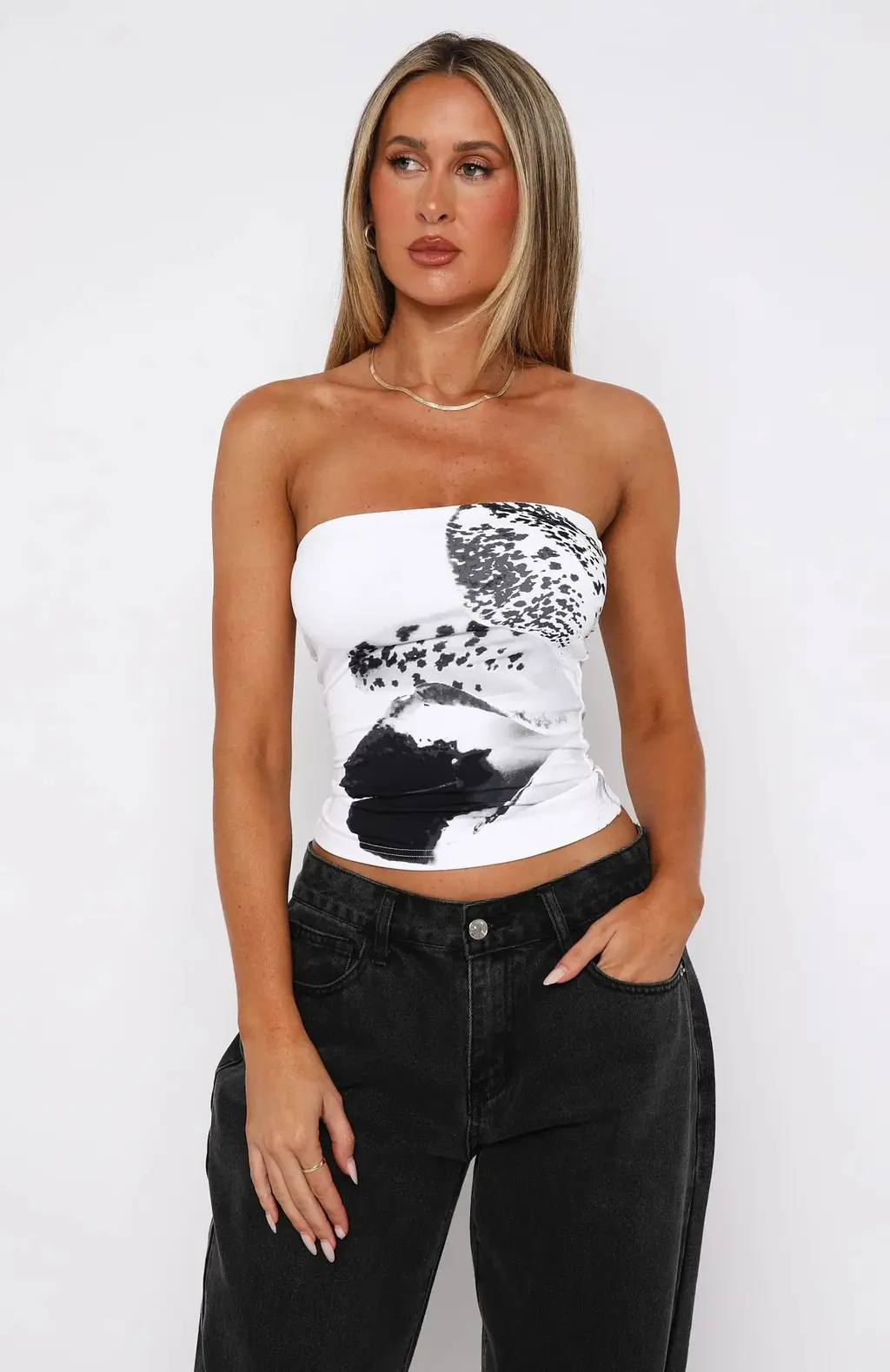 Sweet Style All-match Flower Print Tube Top For Women - Color - View 1