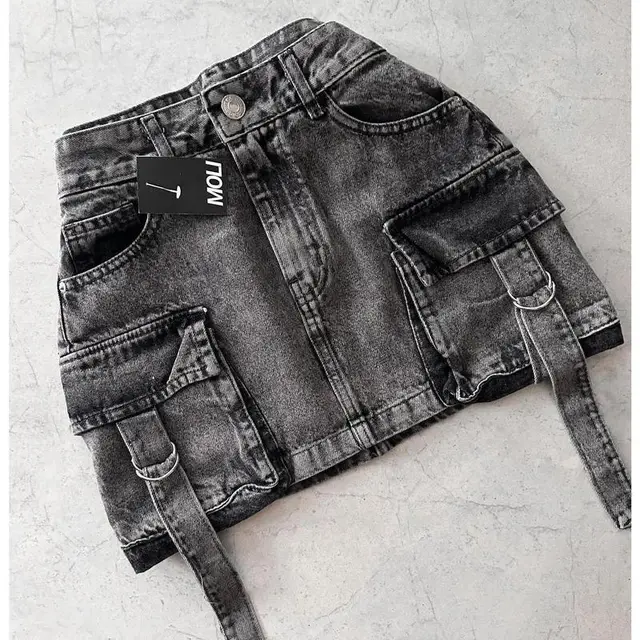 Multiple Pockets Denim Plaid Skirt Vintage Goth Black Y2k Black - Shop at LoveMi