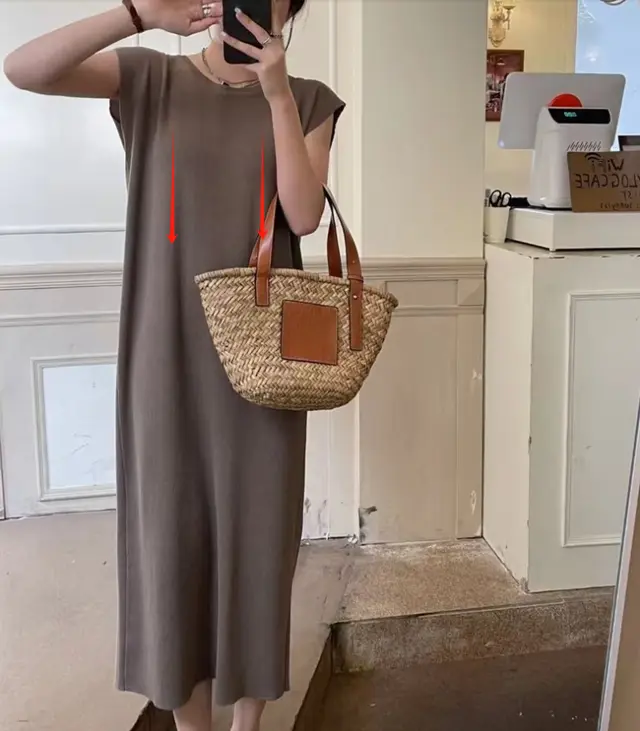 French Style Gentle Design Backless Loose Slimming Ice Silk Knitted Jumpsuit Maternity Dress Brown Nursing Version - Shop at LoveMi