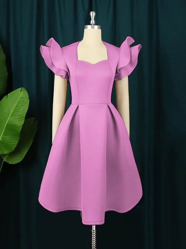 Large Swing High Waist Slimming A Line Skirt Light Purple - Shop at LoveMi