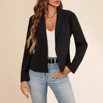Women's Fashion Loose Temperament Top Suit Coat - Black