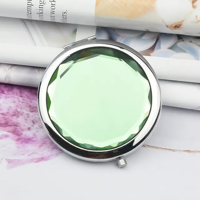 Folding Mirror Double sided Portable Small Mirror Green - Shop at LoveMi