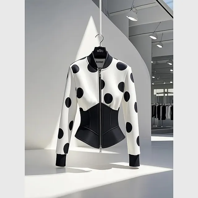 Beautiful Temperament Western Style Chic Chanel style Top White Polka Dot - Shop at LoveMi