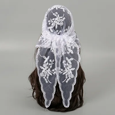 Embroidered Nylon Embroidered Decoration Shawl Scarf 2 White - Shop at LoveMi