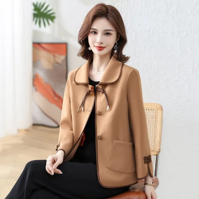 Spring Wear Outer Women's Fashion Short Trench Coat Khaki - Shop at LoveMi