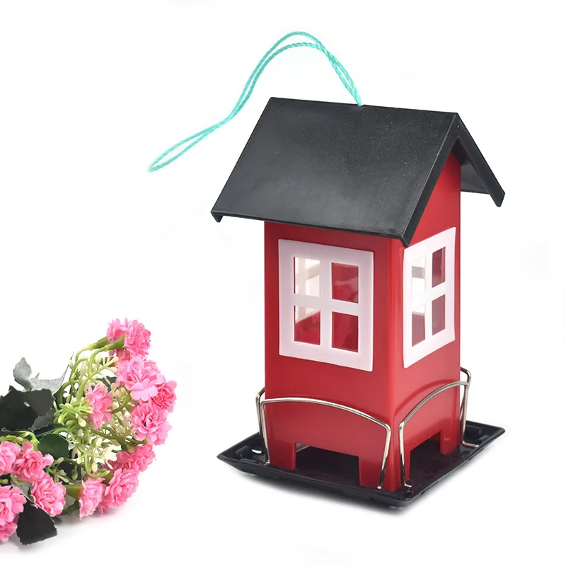Feeder Outdoor Bird Cage Iron Bird Cage Hummingbird Supplies Bird Supplies - Red - View 1