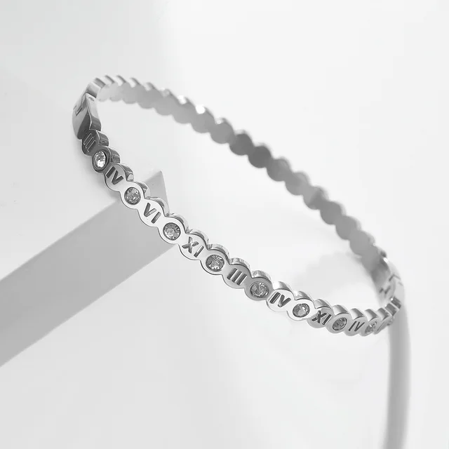 Trendy Fashion Titanium Steel Bracelet Korean Style Steel Color - Shop at LoveMi