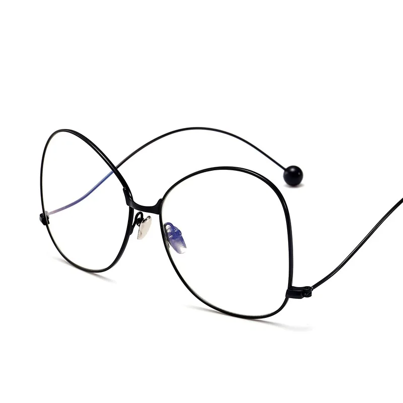 Large Frame Glasses Frame Can Be Equipped With Myopia Glasses Rim - Black Frame - View 1