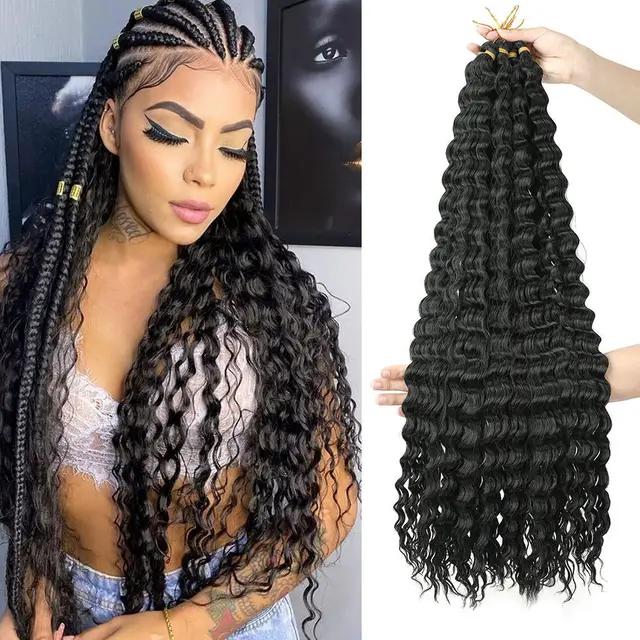 African Chemical Fiber Crochet Long Curly Wig 1B - Shop at LoveMi