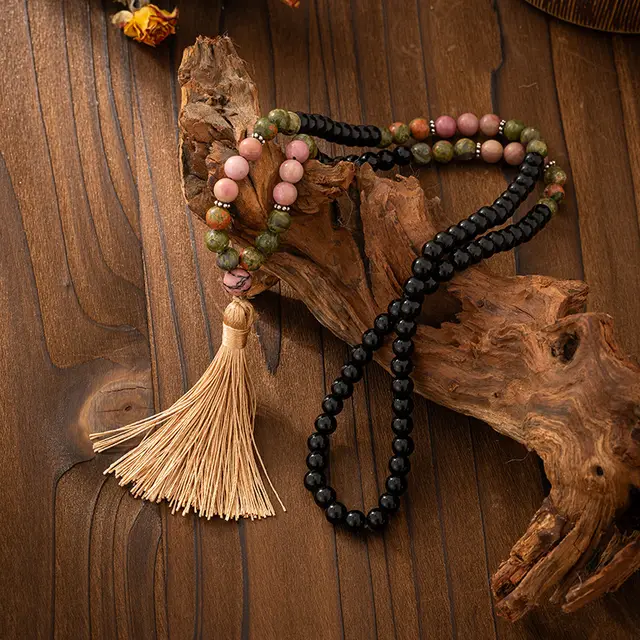 Vintage Tassel Bohemian Style Natural Stone Beaded Long Sweater Chain X11265 - Shop at LoveMi