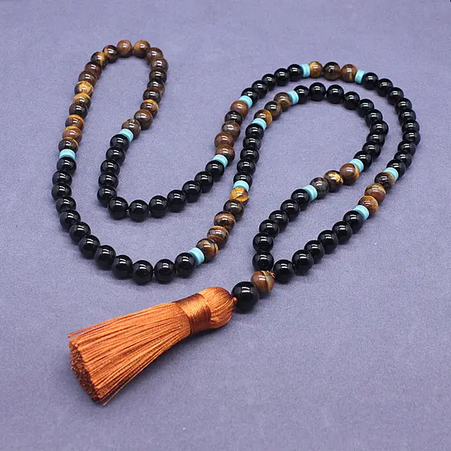 Fashion Beads Natural Agate Tigereye Ornament Necklace - Shop at LoveMi