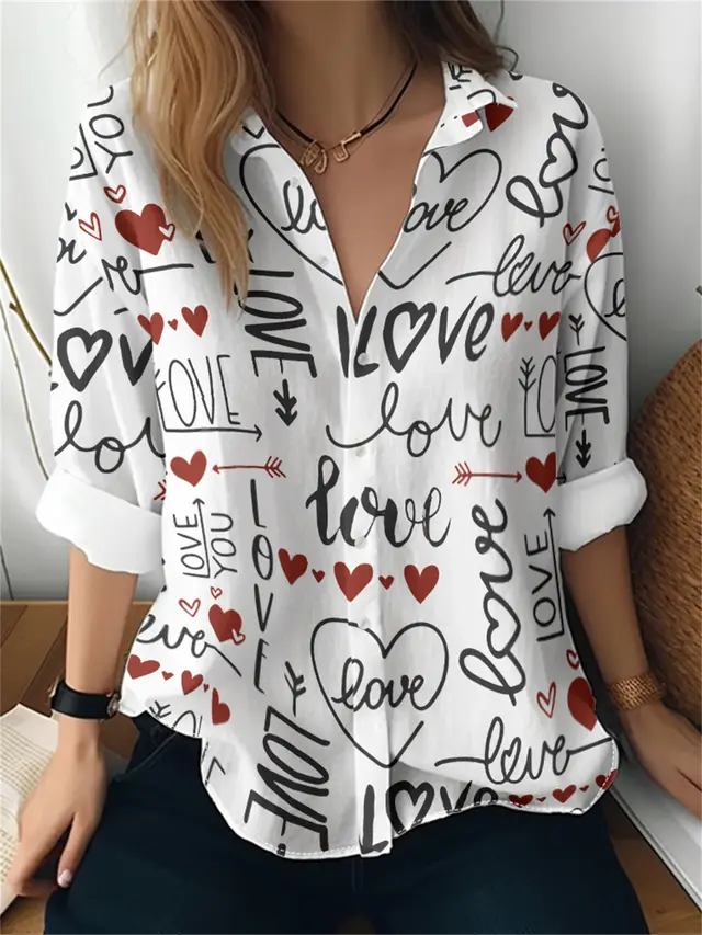 Women's 3D Printed Floral Pattern Long sleeved Shirt Wg18Jl20250707Y87 - Shop at LoveMi