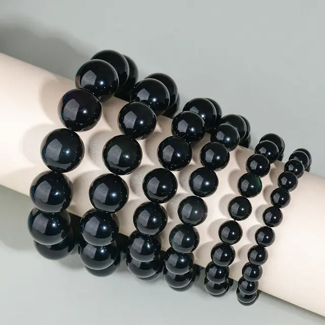 Year Of Birth Obsidian Bracelet Couple Rainbow Eye Obsidian Bracelet - Shop at LoveMi