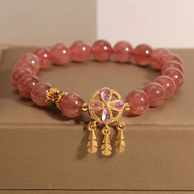 Natural Strawberry Quartz Bracelet Female Special interest Design Strawberry Quartz - Shop at LoveMi
