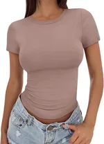 Short Sleeve Slim Fit European And American Top - Rose Gold